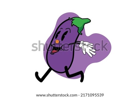 Eggplant. Flat eggplant illustration. Eggplant illustration. Cut character. Eggplants vector. Flat illustration. Cut vegetables character. Royalty-Free Stock Photo #2171095539