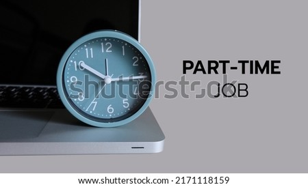 Notebook and Clock writing Part Time Job, employee, job concept Royalty-Free Stock Photo #2171118159