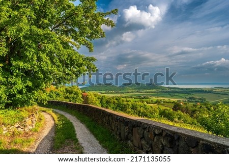 Road on Saint George Hill, Balaton Highlands, Hungary. Royalty-Free Stock Photo #2171135055