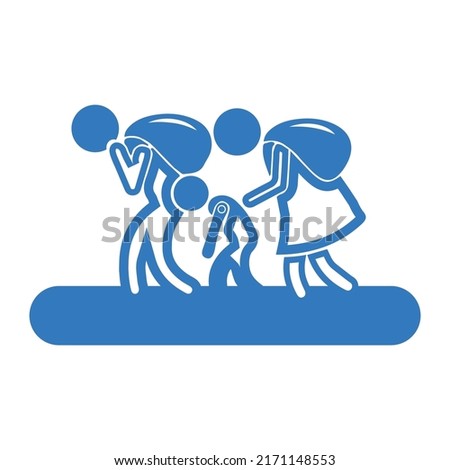 Escape family or moving refuge icon Royalty-Free Stock Photo #2171148553