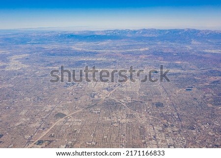 Aerial view of the Santa Ana cityscape at Los Angeles, California