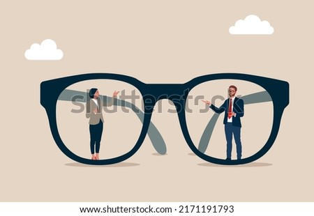 Gender bias, sexism inequality in workplace and social, prejudice, stereotyping, or discrimination against women. Royalty-Free Stock Photo #2171191793