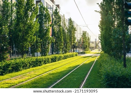 Oslo downtown on sunny summer day. Beatiful evening in capital city of Norway. Royalty-Free Stock Photo #2171193095