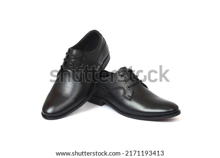 party wear black formal shoes pair isolated Royalty-Free Stock Photo #2171193413