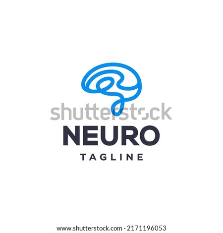 Brain neurons logo design, vector and illustration