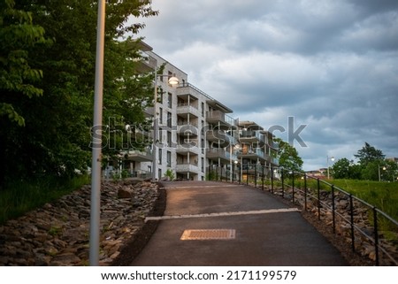 Modern residential buildings in Oslo, Norway. Royalty-Free Stock Photo #2171199579