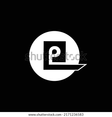 Simple logo letter E in black and white