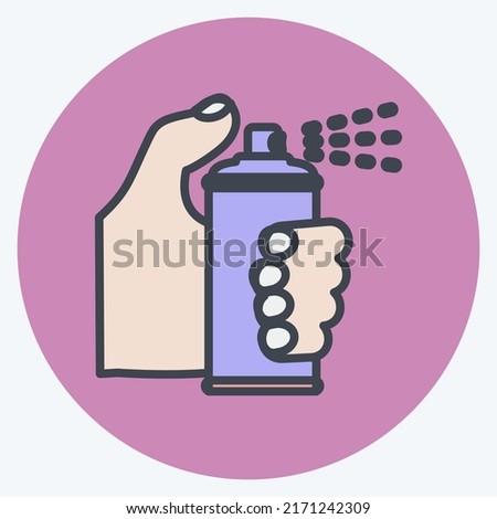Icon Holding Spray Bottle. suitable for Hand Actions symbol. color mate style. simple design editable. design template vector. simple symbol illustration