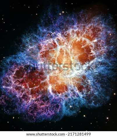 The Crab Nebula M1 in constellation Taurus. Elements of this picture furnished by NASA