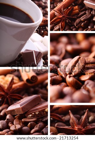 Coffee collage Royalty-Free Stock Photo #21713254