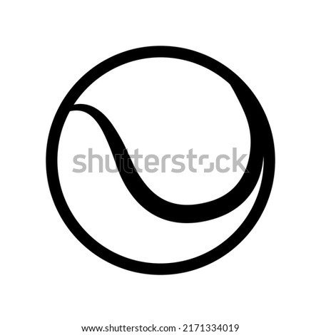 Tennis Ball Icon. Sports tennis ball in line style. Design element for sports equipment advertising, banner, poster and sports app