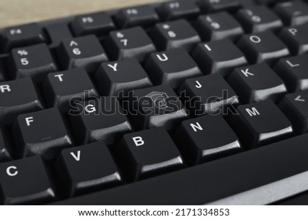 e-learning flat icon on black computer keyboard button, Business study online concept
