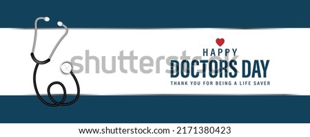 Happy Doctor's day banner  with stethoscope, vector illustration