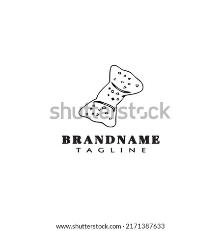 dog biscuit logo cartoon icon design template black modern isolated vector illustration