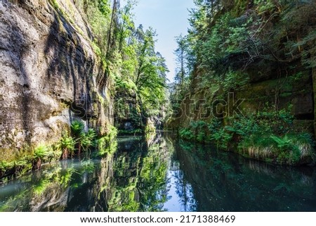 Edmund Gorge in the Bohemian Switzerland National Park, Czech Republic. Royalty-Free Stock Photo #2171388469