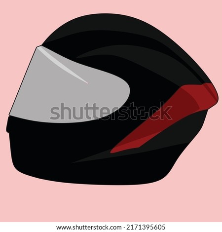 black and red helmet illustration