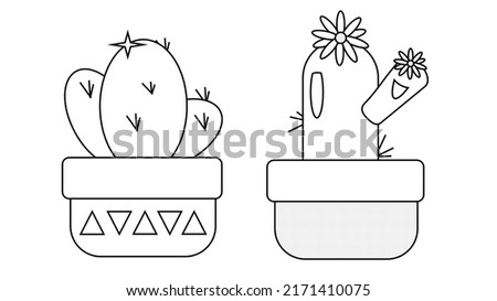Cactus, Coloring page for children, children painting, coloring page for toddler, drawing cactus for kids, activity page for happy coloring cactus, coloring for adult
