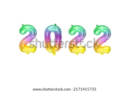 Happy new year 2022 holiday. 2022 decoration holiday on white background.
