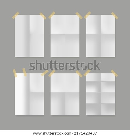 Paper sheet fold with paper tape vector