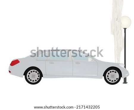 Car road accident. vector illustration