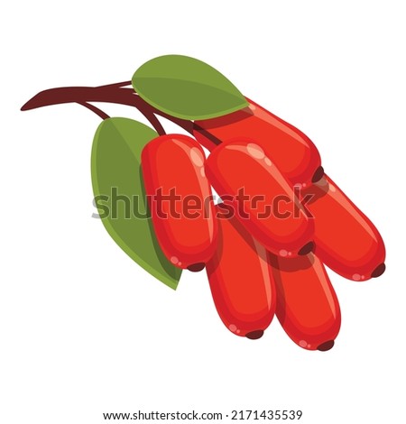 Eco barberry icon cartoon vector. Goji fruit. Organic plant Royalty-Free Stock Photo #2171435539