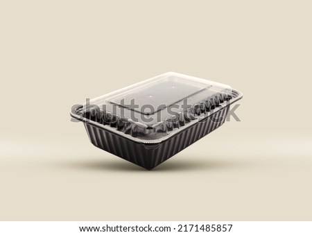 Plastic Food Packaging Tray With Clear Plastic Cover mockup Royalty-Free Stock Photo #2171485857