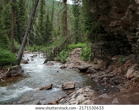 Picture of Hermosa Creek taken from mountain bike trail in Colorado Royalty-Free Stock Photo #2171530633