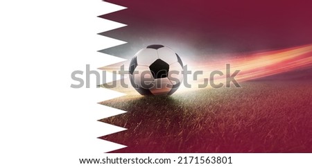 Football World Cup Qatar flag Royalty-Free Stock Photo #2171563801