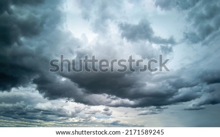 Beautiful cloudy, stormy sky during autumn on a nice day