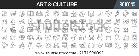 Art and culture line icons collection. Big UI icon set in a flat design. Thin outline icons pack. Vector illustration EPS10 Royalty-Free Stock Photo #2171590063