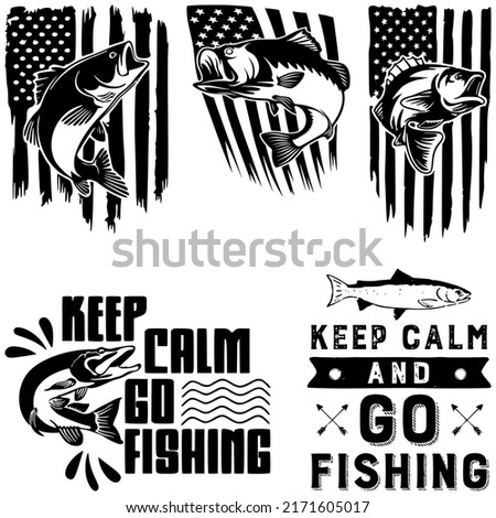 Fishing USA Flag, Distressed Flag Fish vector, Bass Fish American Flag Clip art, Fisherman, Fishing Patriotic USA
