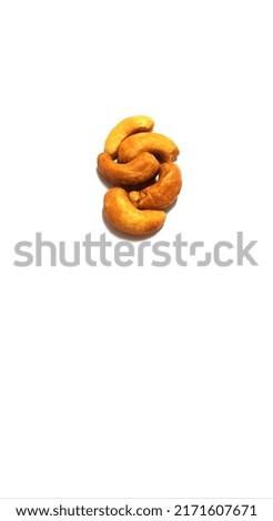 Cashew nut isolate on pure white background