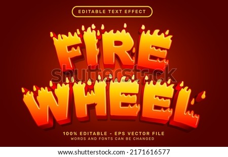 fire wheel 3d text effect with fire color