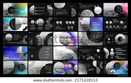 Creative presentation templates elements on a black background. Vector infographics. Use in Presentation, flyer and leaflet, corporate report, marketing, advertising, annual report, banner.