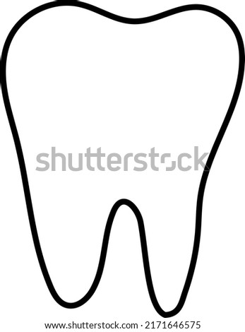 simple vector flat illustration of a black contour of a milk molar isolated on a white background