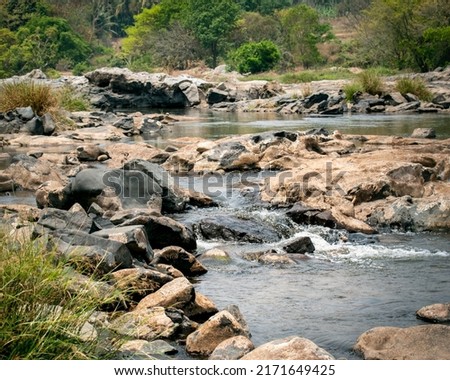 A river in Kerala Attapadi during early summer season