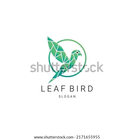 Leaf Bird logo design icon template