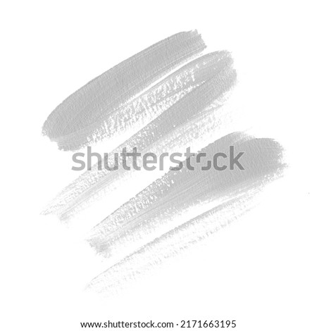 Grey brush paint trace isolated on white background. Image. Creative graphic element design for logo or banner.