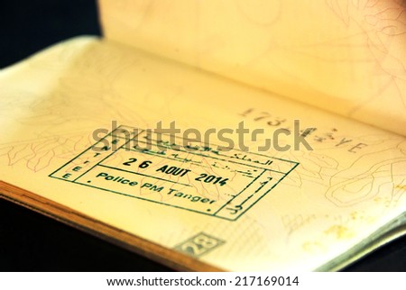 visa entry  stamps in passport 