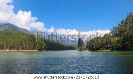 Amazing Mountain View from Kundala Lake, Munnar, Kerala, India Royalty-Free Stock Photo #2171720613
