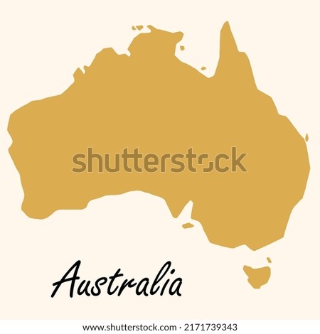 Doodle freehand drawing of Australia map. Vector illustration.