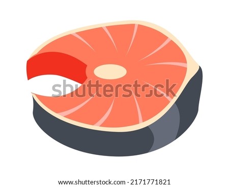 Salmon steak seafood. Vector illustration