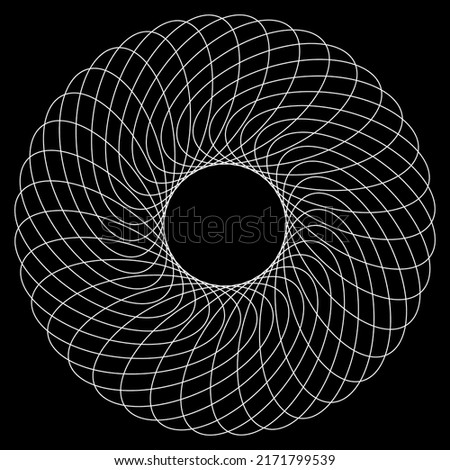 Circle radial motif, mandala illustrative element