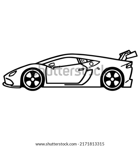 Kids Coloring Pages, Vehicle Vector illustration EPS And Image
