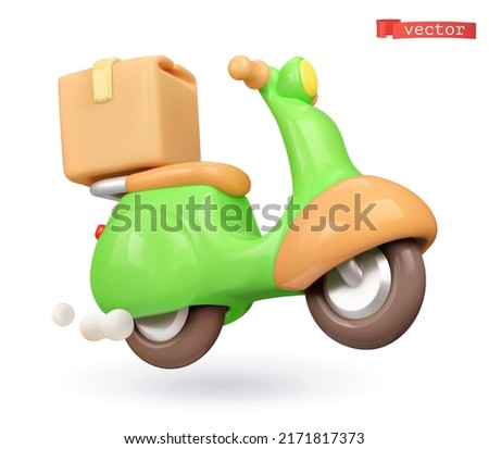 Motorcycle 3d vector cartoon icon