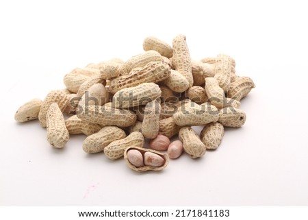 peanuts or peanut shells on a white background.