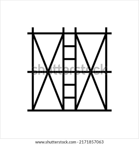 Scaffolding Icon, Scaffold, Staging, Temporary Structure For Workers Vector Art Illustration