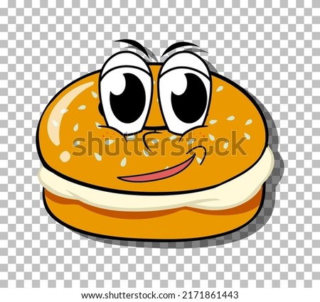 Hamburger cartoon character isolated illustration