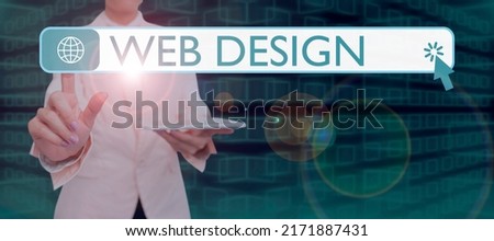Text caption presenting Web Design. Business showcase who is responsible of production and maintenance of websites Frame Decorated With Colorful Flowers And Foliage Arranged Harmoniously.