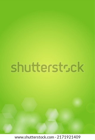 Abstract Green Background with Golden Circular Spot Lights.  Vibrant Sunlight  Summer and Spring Texture. Bokeh Blurry Template. Shiny Gradient Cover. Festive Christmass and New Year Snow on Green. 